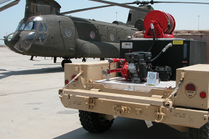 Hose reels for military or government industry